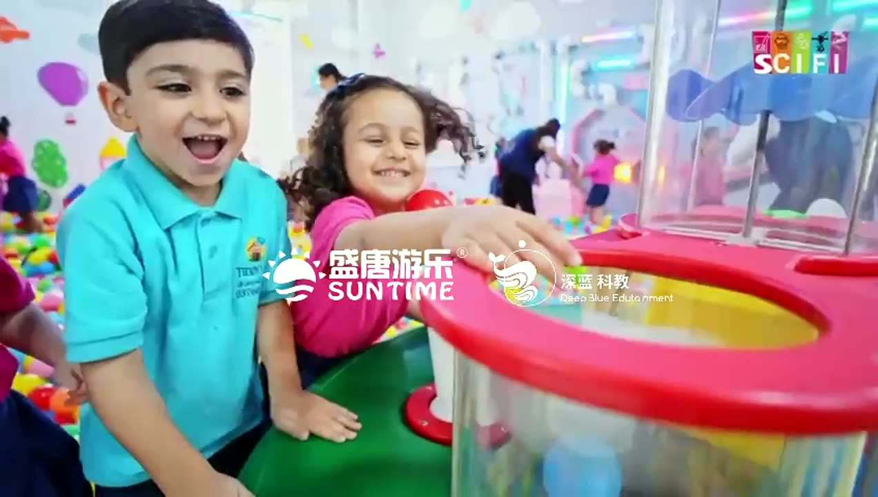 Children playing with interactive equipment at a UAE exploration museum project Children playing with interactive equipment at a UAE exploration museum project