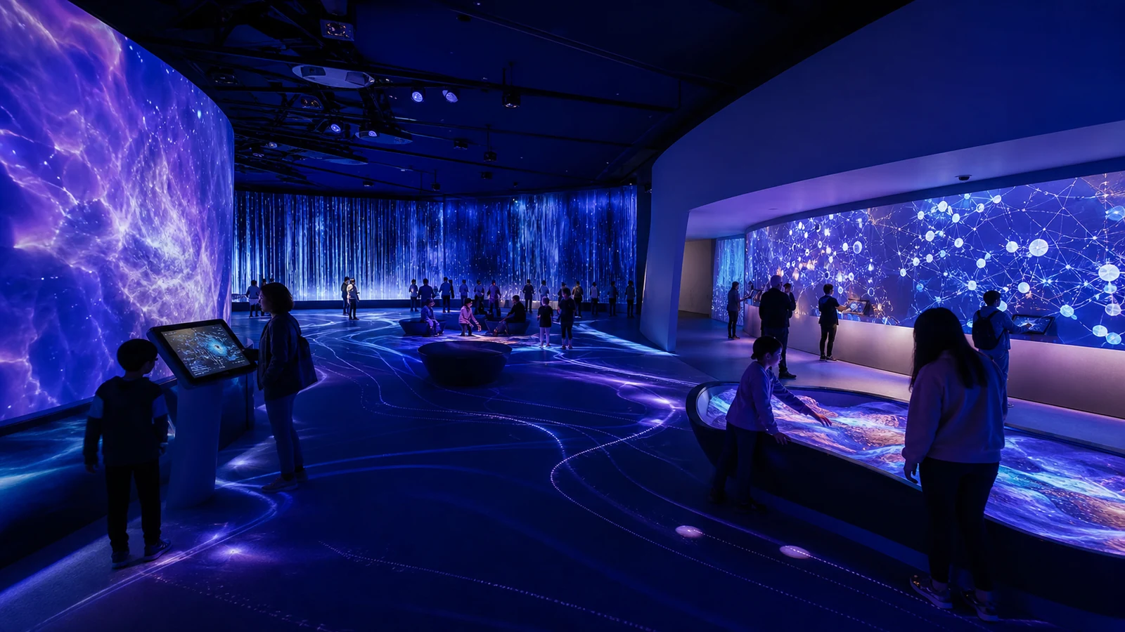 Digital & Multimedia Interactives in a modern children's museum or science center