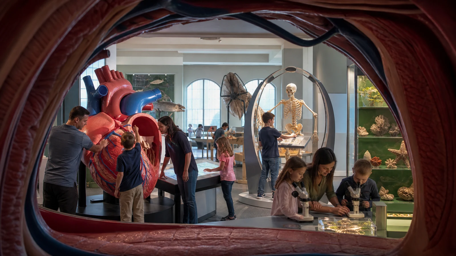 Life Science & Human Body in a modern children's museum or science center