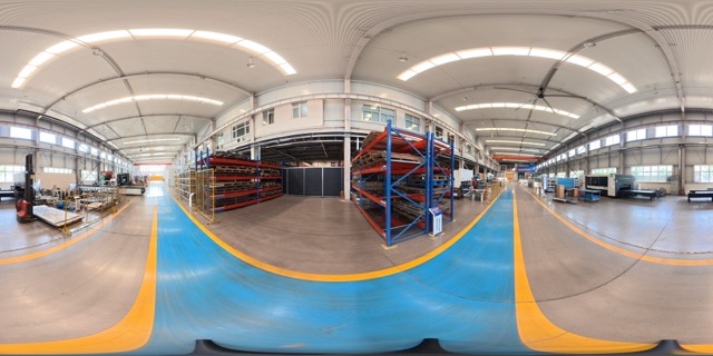 720-degree panorama of DEEPBLUE sheet metal and laser processing area